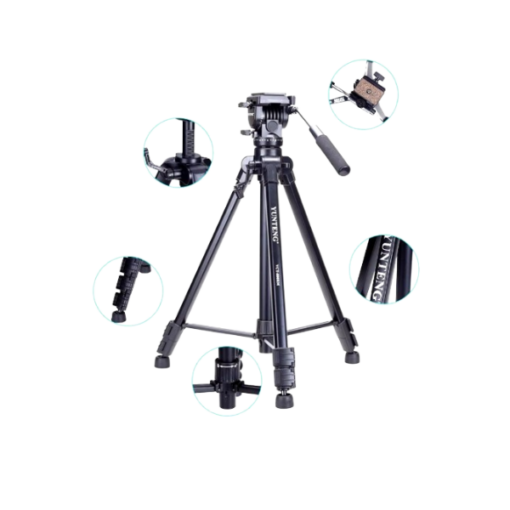 Trépied Professionnel YUNTENG VCT-880 – Tête 3D Rotative 360°, Hauteur 165 cm, Charge 5 kg
