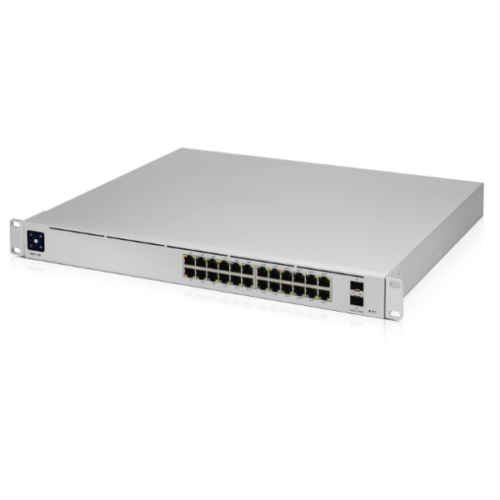 Switch Ubiquiti UniFi USW-PRO-24-POE – 24 Ports Gigabit (16 PoE+ / 8 PoE++), 2 SFP+ 10G, Écran Tactile, Gestion UniFi