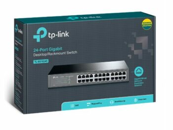 Switch TP-Link TL-SG1024D – 24 Ports Gigabit 10/100/1000 Mbps, Montable sur Rack, Écoénergétique & Plug-and-Play