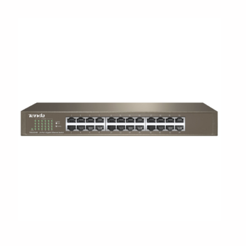 Switch Tenda TEG1024D – 24 Ports Gigabit 10/100/1000 Mbps, Boîtier Métal, Protection Foudre 6KV, Plug & Play