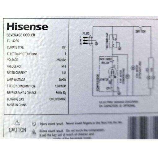 Réfrigerateur vitrine Hisense FL42FC 320L