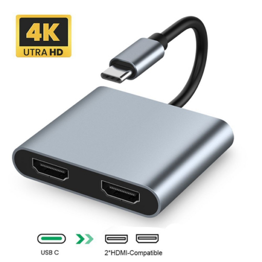 Convertisseur  R SCAR RS-TCHD2IN1 (Type-C vers 2 Port HDMI Hub)