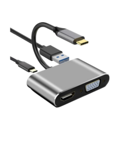 Convertisseur R SCAR RS-TCHDUSB 4-IN-1 (Type-C vers Type-C HDMI + VGA & USB3.0)