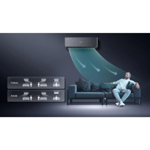 Split Inverter Hisense AS-12TW4SGVQE - 12000 BTU (Wi-Fi, Noir Élégant, A++)
