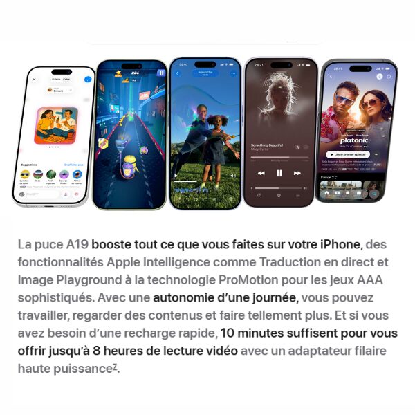 iPhone 17 (Modèle Standard) – 256 Go-Ram 8 Go- 6,3''-3692 mAh iPhone 17 (Modèle Standard) – 256 Go-Ram 8 Go- 6,3''-3692 mAh