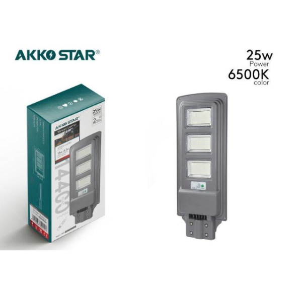 Lampadaire solaire Akko Star AK500310 – 25W avec télécommande Lampadaire solaire Akko Star AK500310 – 25W avec télécommande