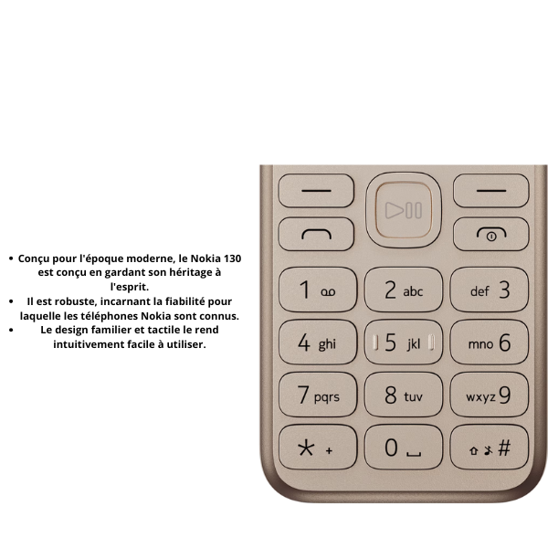 Nokia Classic 130 -1,8 pouces -1020 mAh Nokia Classic 130 -1,8 pouces -1020 mAh
