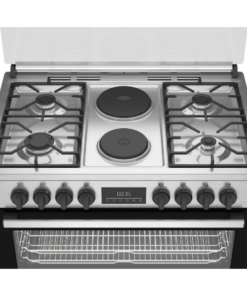 Cuisinière à Mixte Beko BBGM21225EX-6 Feux -90x60( 4 Feux à Gaz , 2 Foyers électriques & Four électrique  )