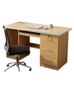 Table de bureau KT1221-14  – Bois Foncé avec Tiroirs