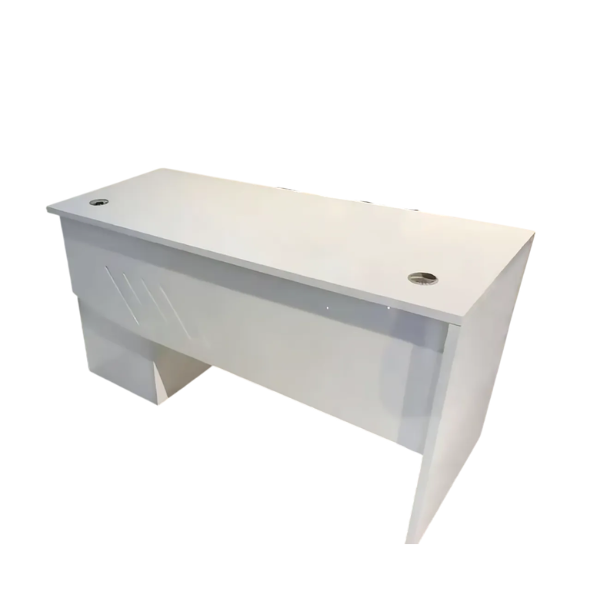 Table bureau blanc mat avec passe‑câbles – KT101‑12 120×60×75 cm Table bureau blanc mat avec passe‑câbles – KT101‑12 120×60×75 cm