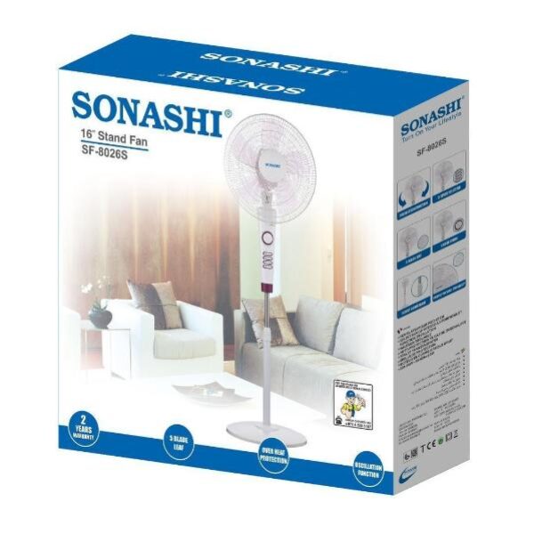 Ventilateur sur pied SONASHI SF-8026S- 16 pouces Ventilateur sur pied SONASHI SF-8026S- 16 pouces