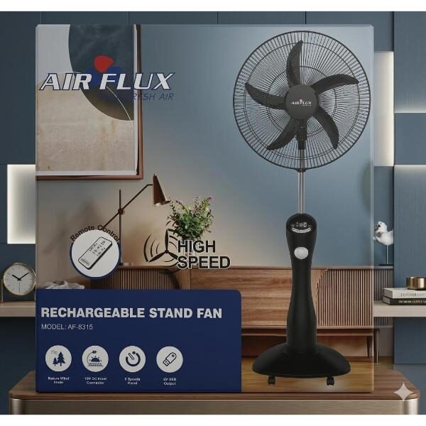 Ventilateur sur pied rechargeable Airflux AF-8315 avec télécommande Ventilateur sur pied rechargeable Airflux AF-8315 avec télécommande