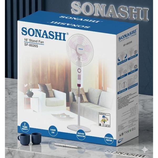Ventilateur sur pied SONASHI SF-8026S- 16 pouces Ventilateur sur pied SONASHI SF-8026S- 16 pouces