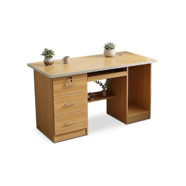 Table bureau KT1221-12 Bois foncé avec tiroirs Table bureau KT1221-12 Bois foncé avec tiroirs