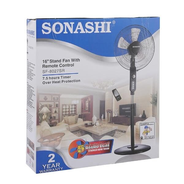 Ventilateur sur pied SONASHI SF-8027SR -16 pouces avec télécommande Ventilateur sur pied SONASHI SF-8027SR -16 pouces avec télécommande