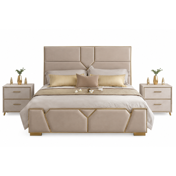 Lit cadre 813#+209 (150x200)/ Avec 2 tables de chevet Lit cadre 813#+209 (150x200)/ Avec 2 tables de chevet