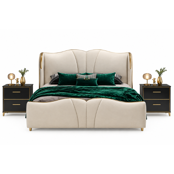 Lit cadre 839#+209(150x200)/ Avec 2 tables de chevet Lit cadre 839#+209(150x200)/ Avec 2 tables de chevet
