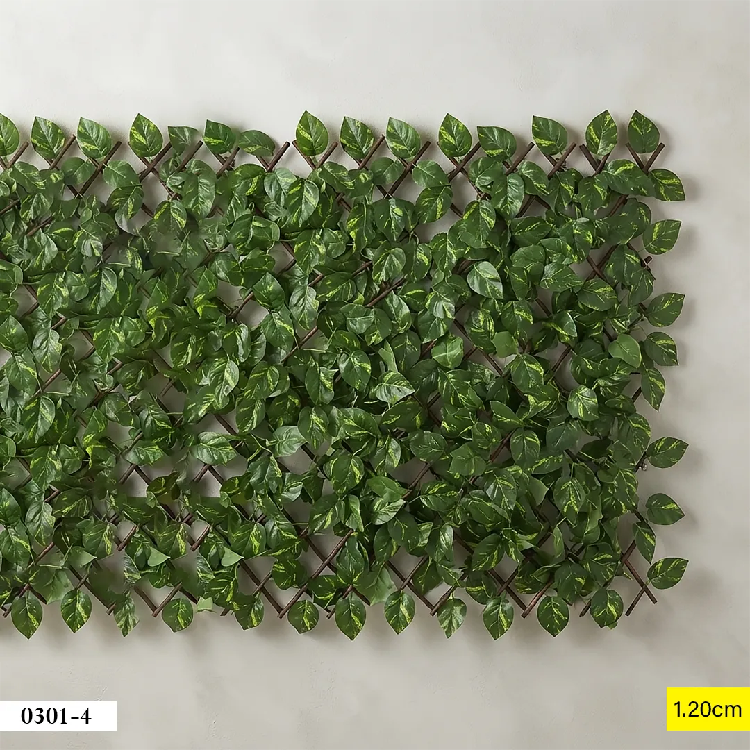 Treillis extensible végétal artificiel en feuilles panachées 0301-4 Treillis extensible végétal artificiel en feuilles panachées 0301-4