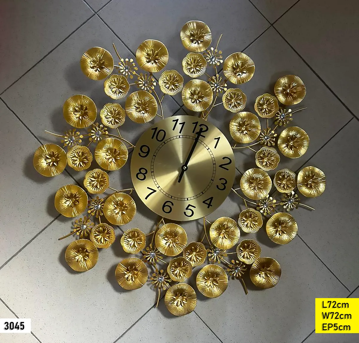 Horloge murale décorative feuillage or - 3045 3045 or Horloge murale décorative feuillage or - 3045 3045 or