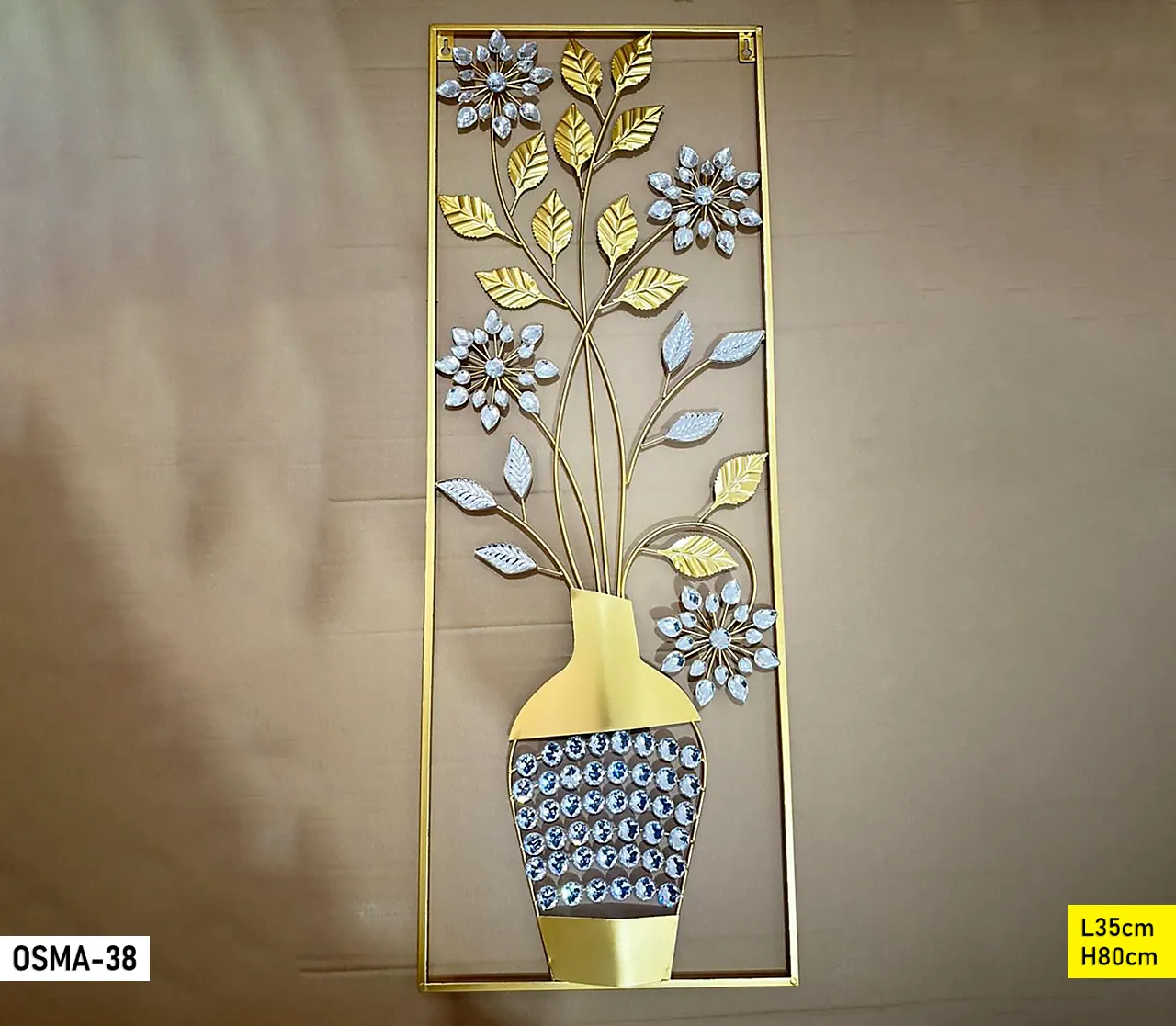 Decoration mural métal vase fleuri cristal noir – osma-38 OSMA-38 3 Decoration mural métal vase fleuri cristal noir – osma-38 OSMA-38 3