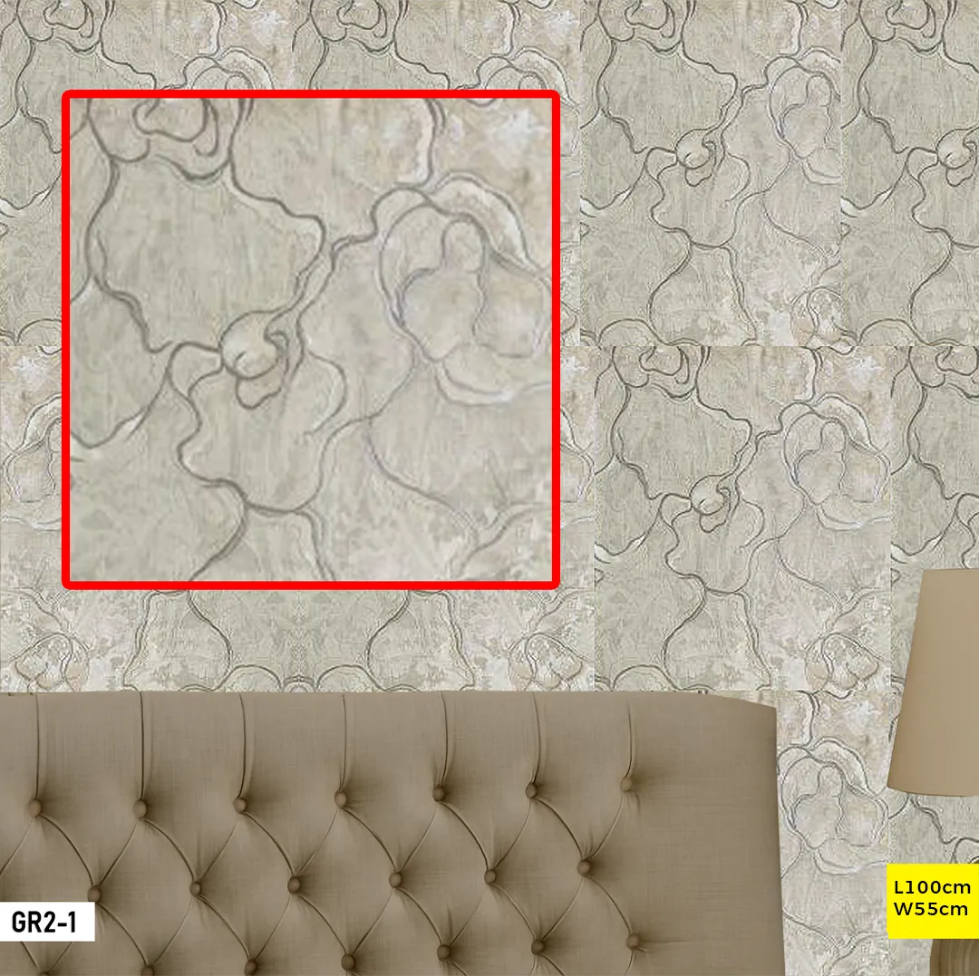 Papier peint floral abstrait beige et gris GR2-1 Papier peint floral abstrait beige et gris GR2-1