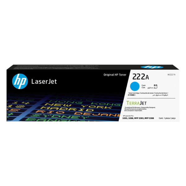 Toner HP 222A W2221A Cyan Original Toner HP 222A W2221A Cyan Original