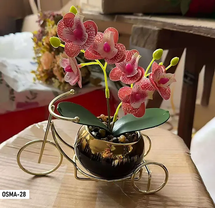 Composition florale artificielle vélo orchidée rose – osma-28 OSMA-28 Composition florale artificielle vélo orchidée rose – osma-28 OSMA-28