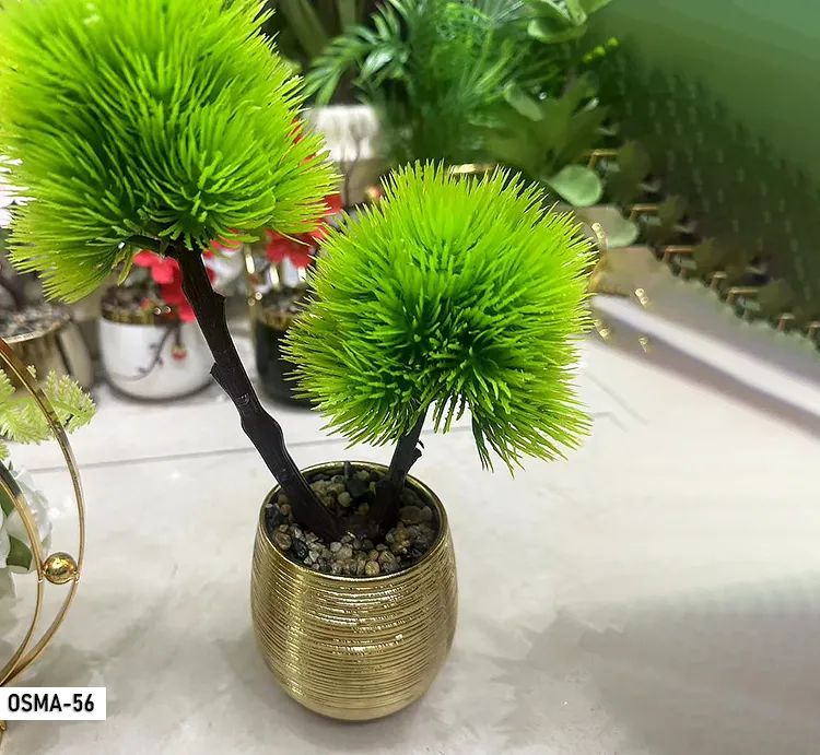 Plante artificielle pompon vert pot doré – osma-56 OSMA-56 Plante artificielle pompon vert pot doré – osma-56 OSMA-56