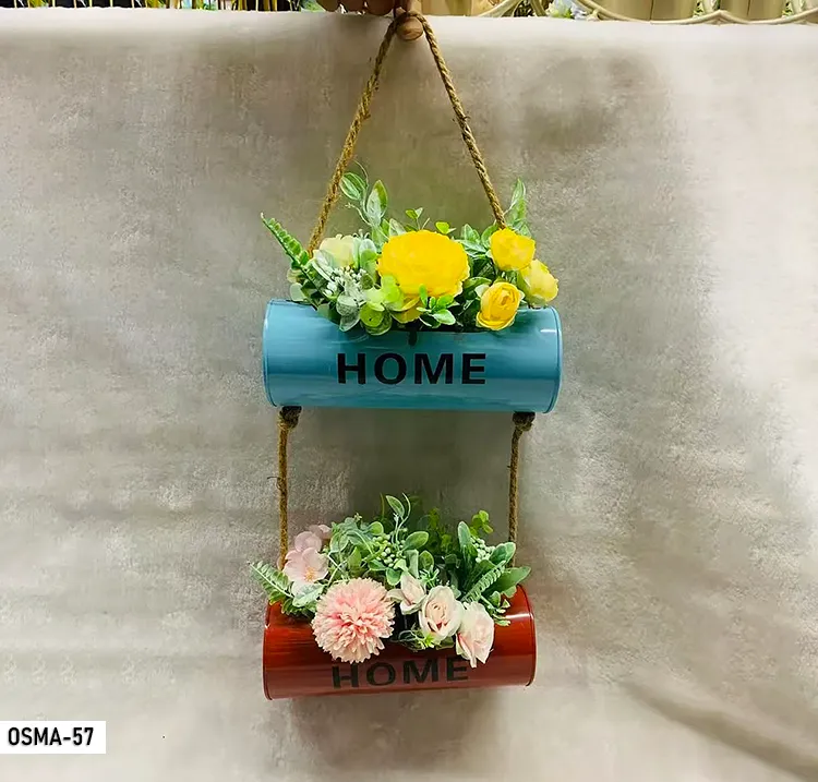 Composition florale artificielle suspendue double pot home – osma-57 OSMA-57 Composition florale artificielle suspendue double pot home – osma-57 OSMA-57