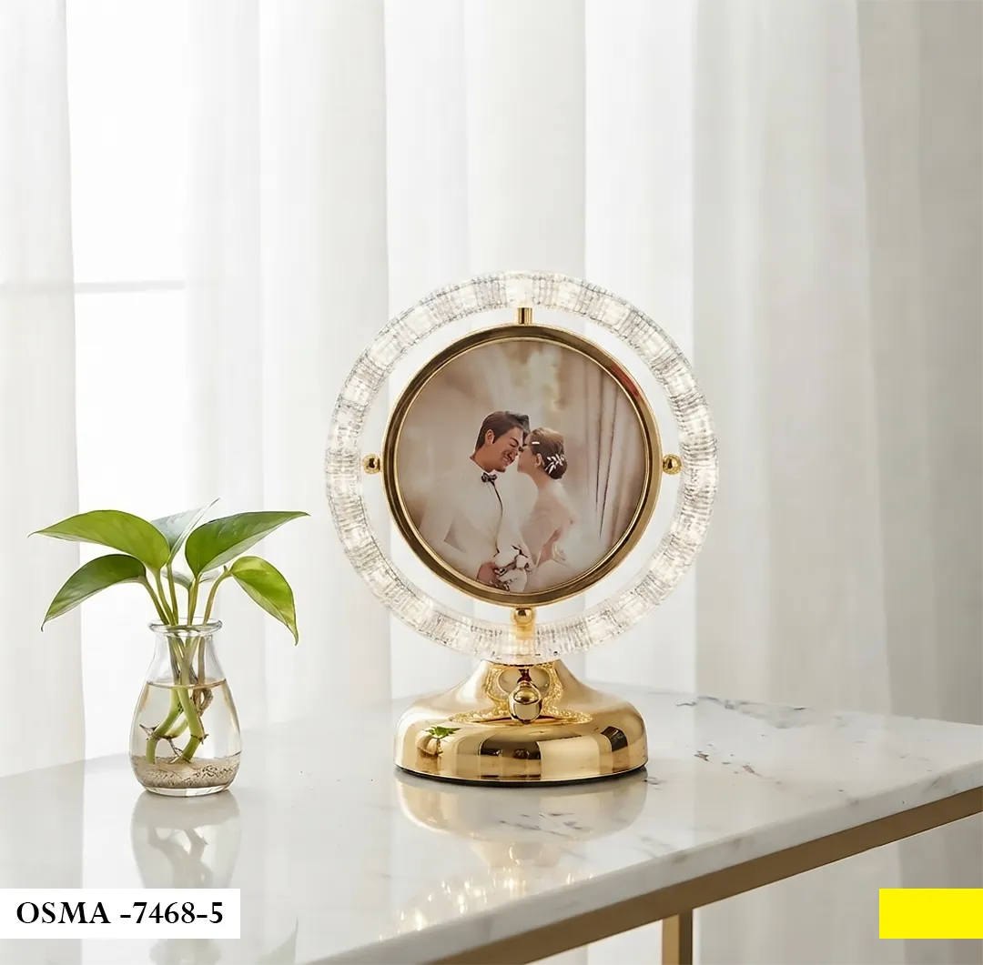 Lampe décorative cadre photo circulaire dans anneau cristallin OSMA-7468-5 Lampe décorative cadre photo circulaire dans anneau cristallin OSMA-7468-5