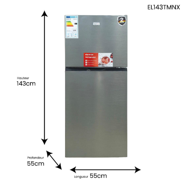 Réfrigérateur 2 portes ELACTRON EL-143TMNX-196L (No frost) Réfrigérateur 2 portes ELACTRON EL-143TMNX-196L (No frost)