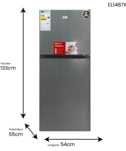 Réfrigérateur 2 portes ELACTRON EL-146TMNX-180L (No frost)