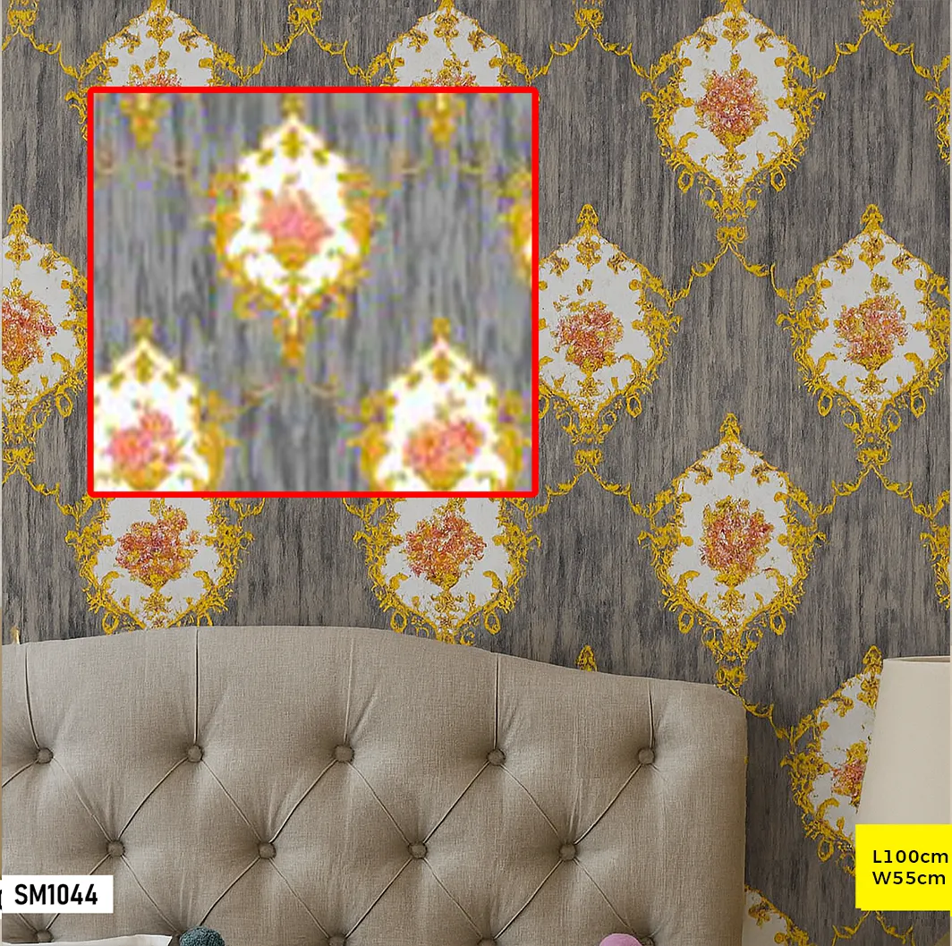 Papier peint motif médaillon floral SM1044 Papier peint motif médaillon floral SM1044