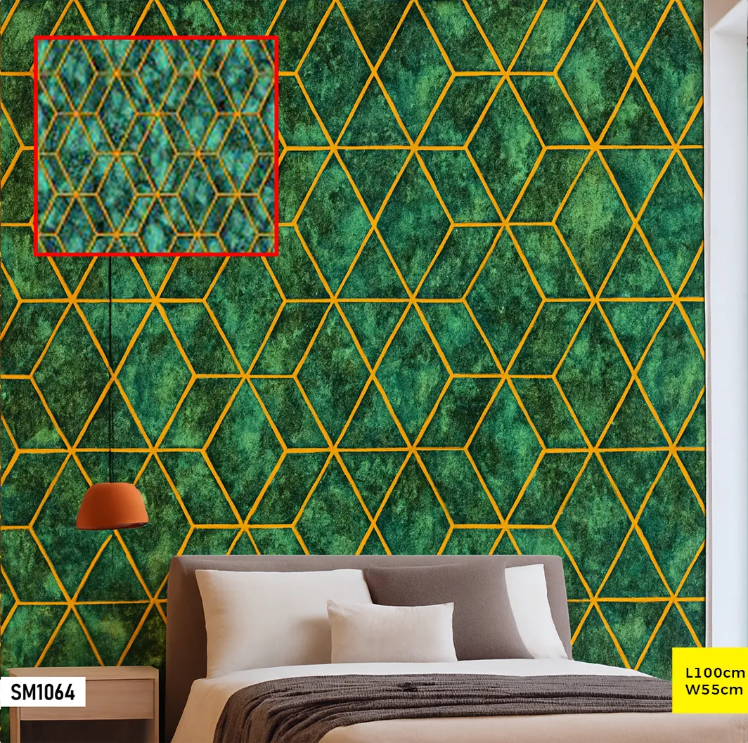 Papier peint motif géométrique vert et jaune SM1064 Papier peint motif géométrique vert et jaune SM1064