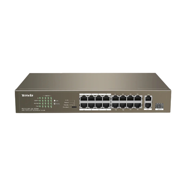 Switch réseau Tenda TEF1118P-16-150W Switch réseau Tenda TEF1118P-16-150W