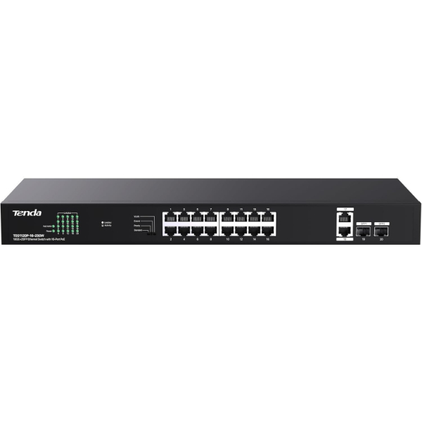 Switch réseau Tenda TEG1120P-16-250W Switch réseau Tenda TEG1120P-16-250W