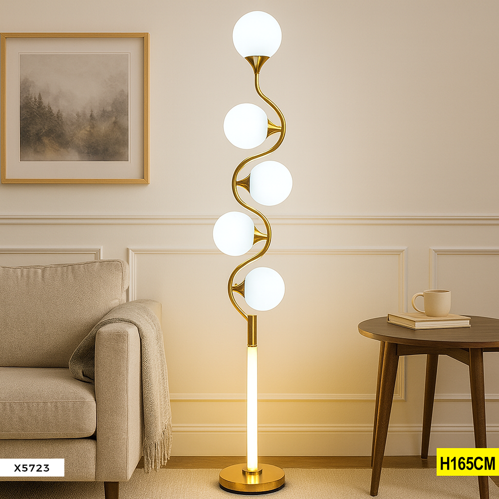 Lampe sculpturale vague 5 globes XG7888 Lampe sculpturale vague 5 globes XG7888