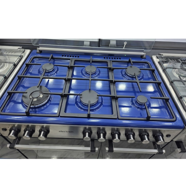 Cuisinière à Gaz Elactron F9SG60G2-IX - 6 Feux (inox, 90 cm, compartiment bouteille) Cuisinière à Gaz Elactron F9SG60G2-IX - 6 Feux (inox, 90 cm, compartiment bouteille)