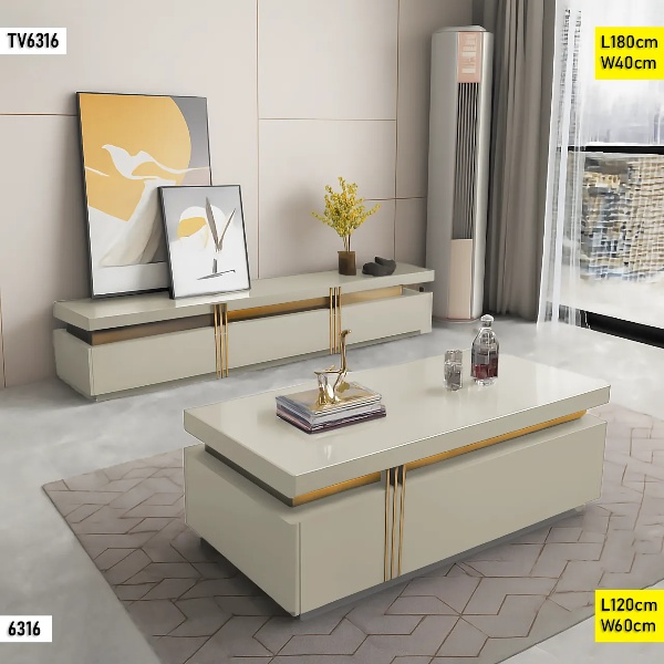 Ensemble meuble TV + table basse TV6316 + 6316 Gris Ensemble meuble TV + table basse TV6316 + 6316 Gris
